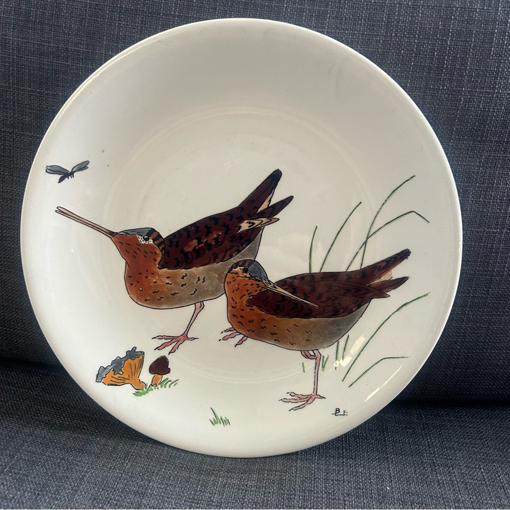 Vtg 60s GIEN France Majolica "Les Oiseaux" Collection Signed Plate #0916258